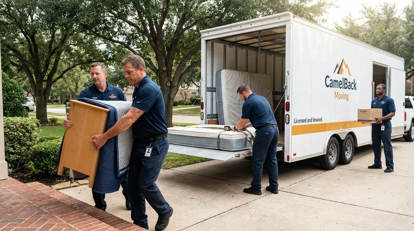 Crew loading residential truck for cross-state move from Stockbridge, MA